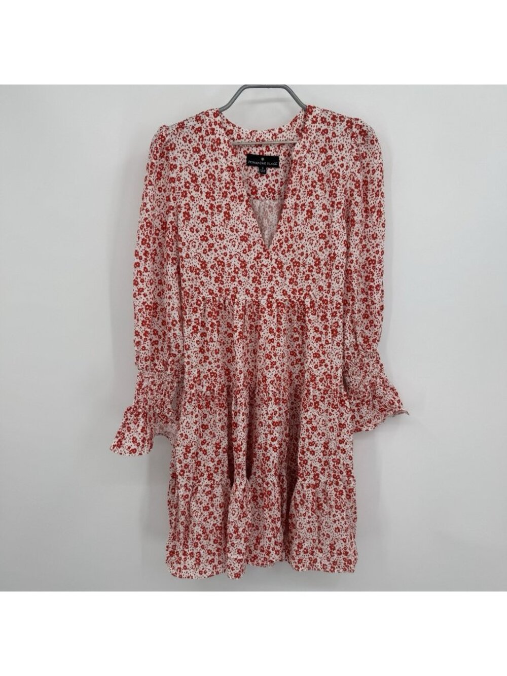 Pomander Place by Tuckernuck Women's Red Ditsy Floral Kenzo Dress size S Small